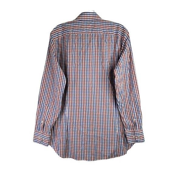 Bonobos Men's 16/34 M Long Sleeve Red Blue Plaid Button Down Tailored Slim Fit - Picture 3 of 8